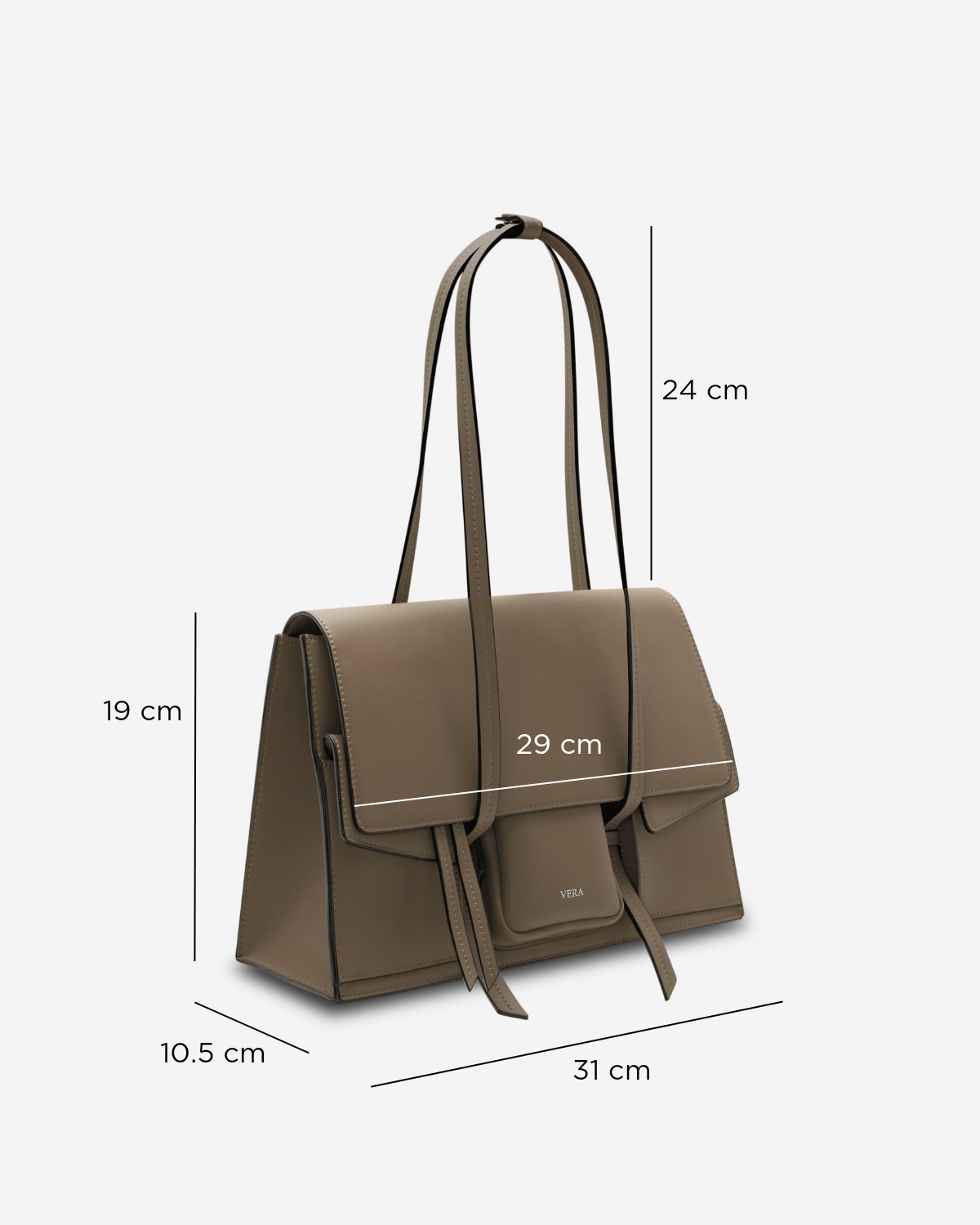 กระเป๋าสะพายไหล่ทรง Shoulder Bag หนังPremium Vegan Leather (Recycled Nylon 40%)